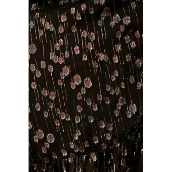 BHLDN Mestiza Valora Size 0 Metallic  Ruffle Silk Dress New! - Picture 2 of 3